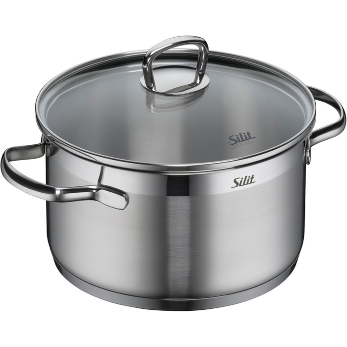 Набір каструль Silit Toskana Induktion 4-каструль, нержавіюча сталь, з кришкою з термоскла, не має покриття