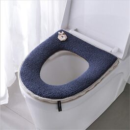 Чохол для сидіння унітазу JOMSK 2 шт. Чохол для сидіння унітазу Кришка унітазу, яку можна мити М'яка товстіша подушка для утеплювача для ванної кімнати (колір синій, розмір середній) Середній синій