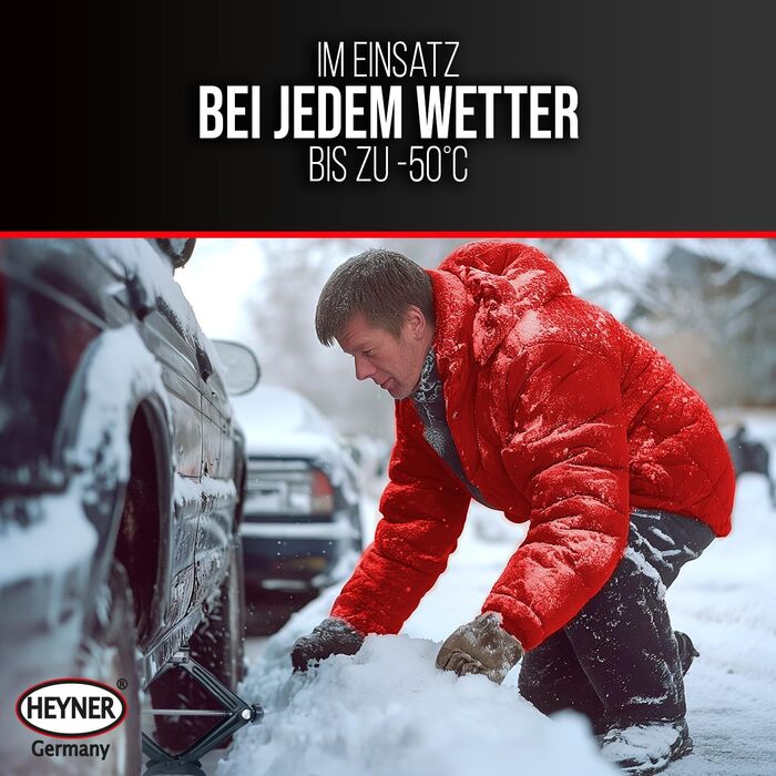 Гідравлічний домкрат Heyner 2т з чохлом, тріскачкою 17мм та гумовою накладкою (98-442мм) | Автомобільний домкрат-ножиці, сертифікат TÜV/GS