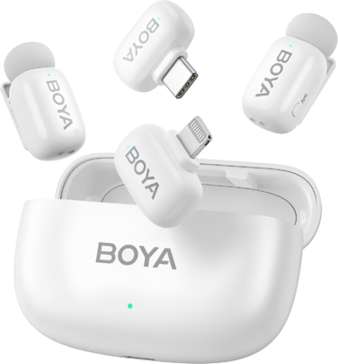 Бездротовий петличний мікрофон BOYA mini-13 Type-C/Lightning White