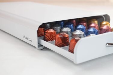 Організатор для капсул Nespresso, ящик, метал, 50 капсул, для зберігання капсул кави (білий) Blanco