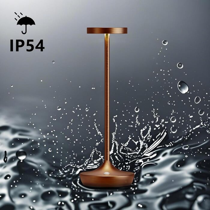 LED настільна лампа бездротова з димуванням, 3 кольори, 6000 mAh, IP54, для дому та кемпінгу (кава)