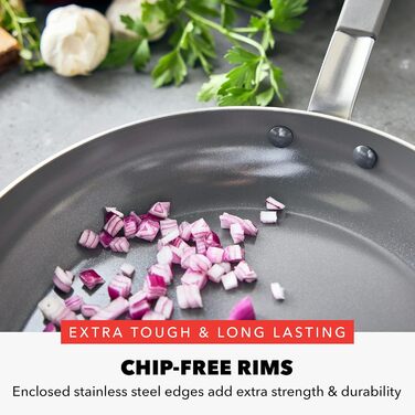 Набір сковорідок GreenPan x Bobby Flay, 20.3 см та 25.4 см, професійний, тришаровий, з антипригарним покриттям, індукційний, для посудомийної машини (12 предметів)