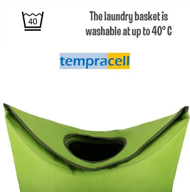 Кошик для білизни Tempracell, поліестер, 100 л, зелений, 55x80x27 см