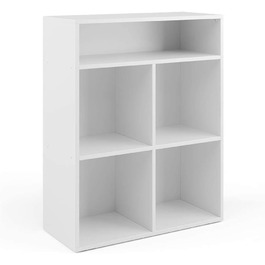 Книжкова шафа Vicco, біла, 72 x 90,2 см 4 відділення 4 відділення для відкидних коробок
