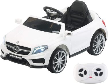 Електромобіль для дітей Mercedes-Benz GLA 45, білий, до 7 км/год, з пультом ДК, MP3