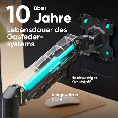 Кріплення для монітора ONKRON G160-W (2 монітори) - газ. підйомник, VESA 75x75-100x100, для моніторів 13-32