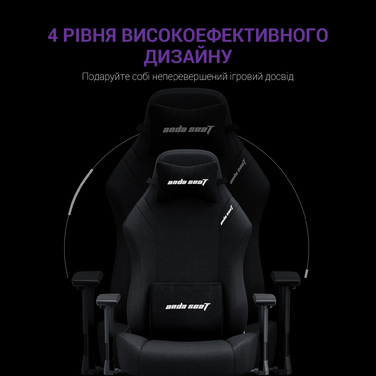 Крісло ігрове Anda Seat Luna Dark Grey fabric Size L