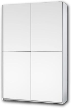 Елегантна шафа-купе з великою кількістю місця для зберігання - Універсальна шафа-купе в білому кольорі - 125 x 195 x 38 см (Ш/В/Г) Білий Без дзеркала Одномісний