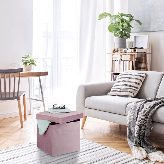 Relaxdays Rosa - Пуф з оксамиту