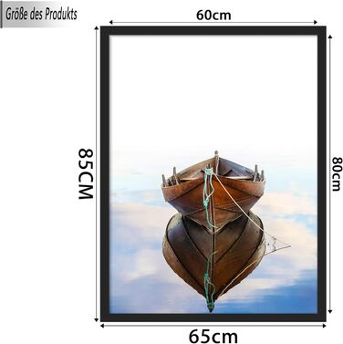 Набір фоторамок 3 шт. 70x50 см, дерев'яні рамки для фото, картин, постерів (чорні, 60x80 см)