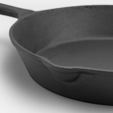 Посуд ExcelSteel 545, міцний, ідеально підходить для варильних поверхонь і приготування делікатесів на відкритому повітрі, чавунна сковорода, 22,9 см, чорний