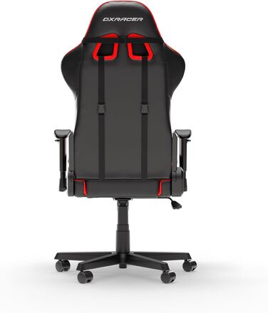 Крісло ігрове DXRacer Formula L з ПВХ шкіри - Оригінальне ергономічне крісло для геймерів та офісу (Чорний & Червоний, FD23)