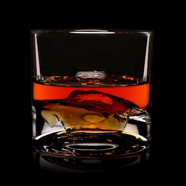 Набір склянок для віскі LIITON American Peaks Kristall, 4 шт., 300 мл, місткі, для заморожування, ідеальний подарунок для чоловіків