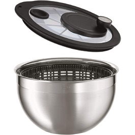Салатниця-відцентрофуга RÖSLE з нержавіючої сталі 18/10, діаметр 24 см, об'єм 27x25.5x18.5 см