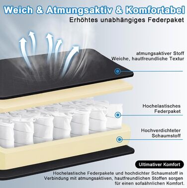 Ігровий крісло JUMMICO з тканини та підлокітниками з піною, ергономічний офісний крісло з масажером. Крісло має підголівник, підставку для ніг, регулювання висоти. Максимальне навантаження: 150 кг, чорний колір