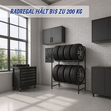 Стеляж для шин Relaxdays на 8 шин