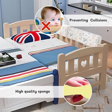 Захист для ліжечка HAVARGO для дітей, бортик-пом'якшувач на раму ліжка 70 см, білий, знімний чохол