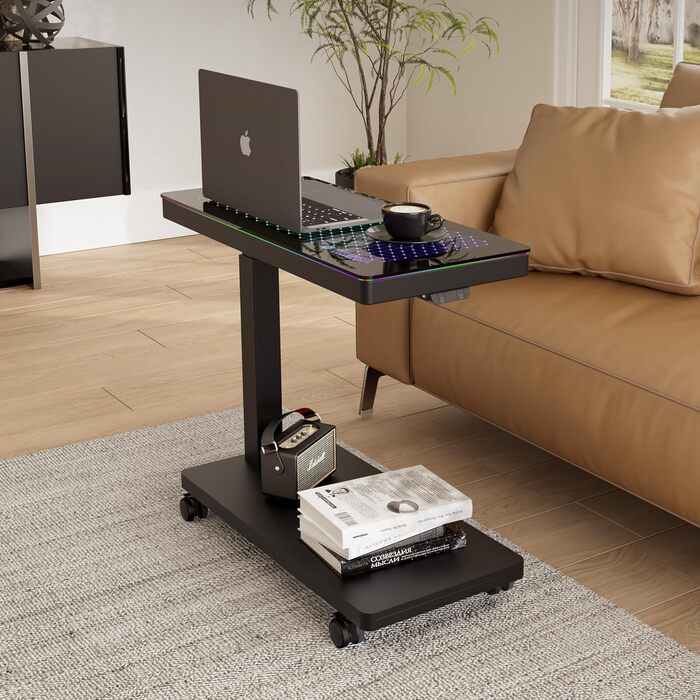 Підставка для комп'ютера EUREKA ERGONOMIC з регулюванням висоти, ATX корпус, тримач CPU, органайзер під стіл, з LED підсвіткою