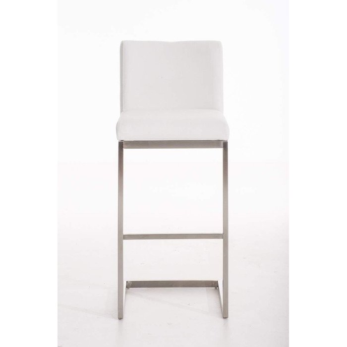 Барний стілець Paros з нержавіючої сталі, оббивка з тканини, з підлокітниками та ергономічною підніжкою, багато кольорів, колір: білий