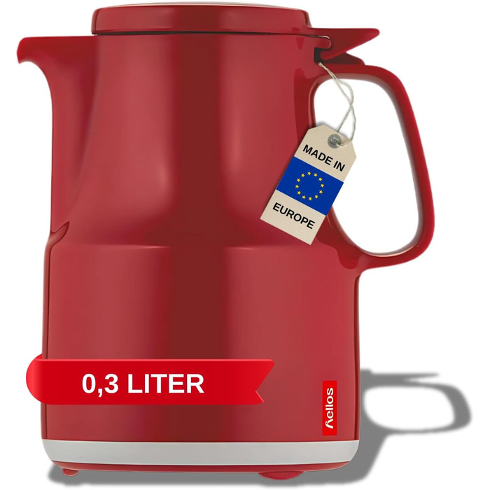 Термос Helios Thermoboy з нержавіючої сталі, 0.6 л, блакитний, для дому та подорожей, миється в посудомийній машині