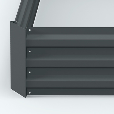 Набір з 2 горщиків для квітів/овочів, вазони для саду, тераси, оцинкована сталь, 100 x 100 x 30 см, темно-сірий