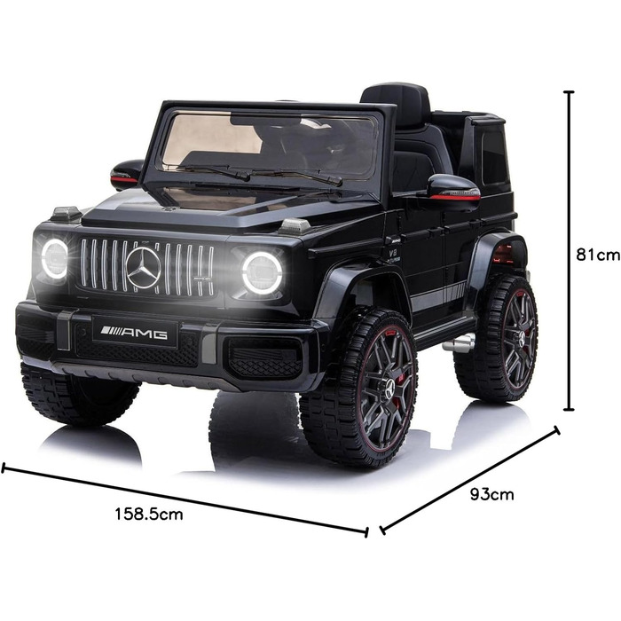 Дитячий електромобіль Mercedes G-Class 12V RIRICAR, чорний, з пультом керування