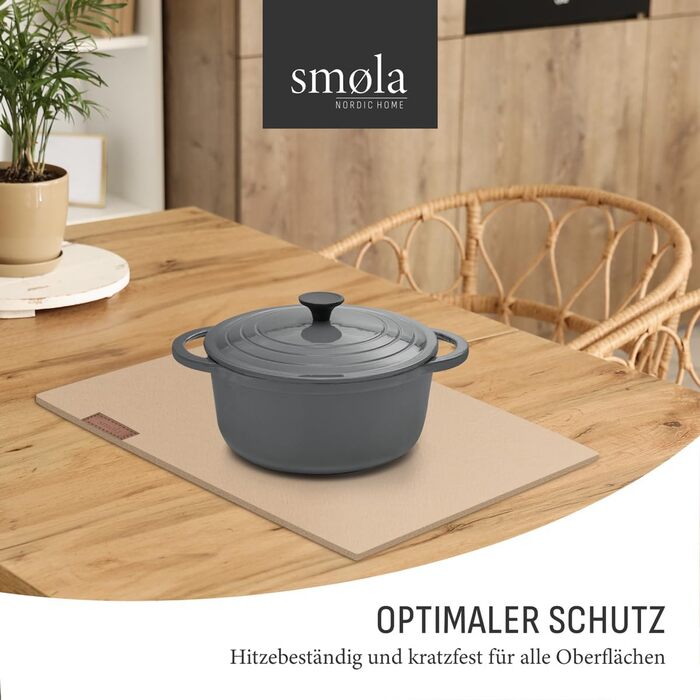 Набір Smøla з 12 елементів: фетровий сервізний комплект з підставками для посуду | Темно-сірий, миється | Декор для столу