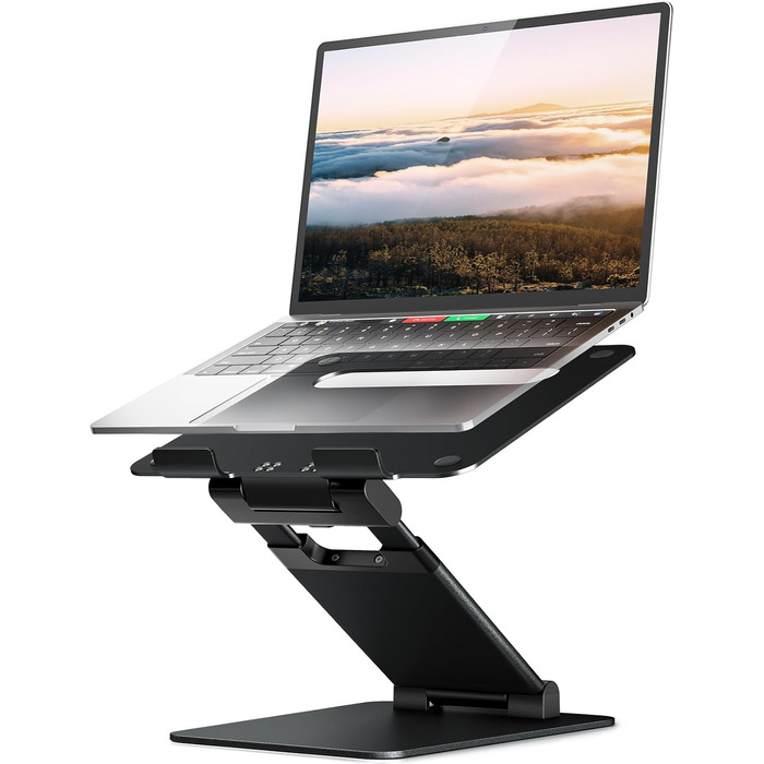 Підставка для ноутбука NULAXY, регульована по висоті, чорна. Сумісна з MacBook та іншими ноутбуками 10-17