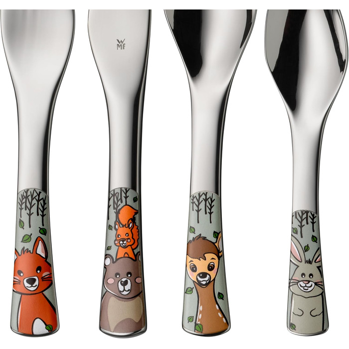 Дитячий столовий набір WMF Waldfreunde з гравіюванням імені - гарний дитячий набір посуду, подарунок на хрещення, персоналізований подарунок для дівчаток та хлопчиків від 3 років