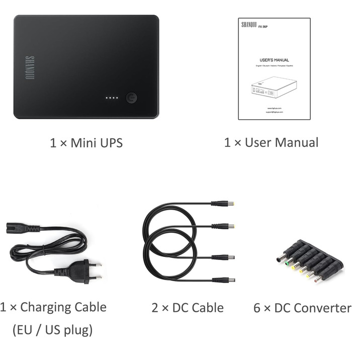 UPS Mini Gigabit POE для роутера, модему, камери спостереження: 5V, 12V, 48V POE (1000Mbps)