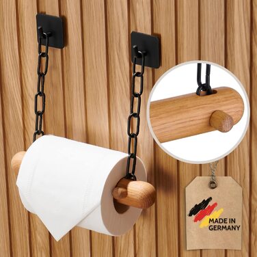 Тримач для туалетного паперу DEKAZIA дерев'яний / тримач для туалетного паперу без свердління / тримач для туалетного паперу / тримач для туалетного паперу / Туалетний папір для зберігання / аксесуари для ванної кімнати / тримач для туалетного паперу Чорн