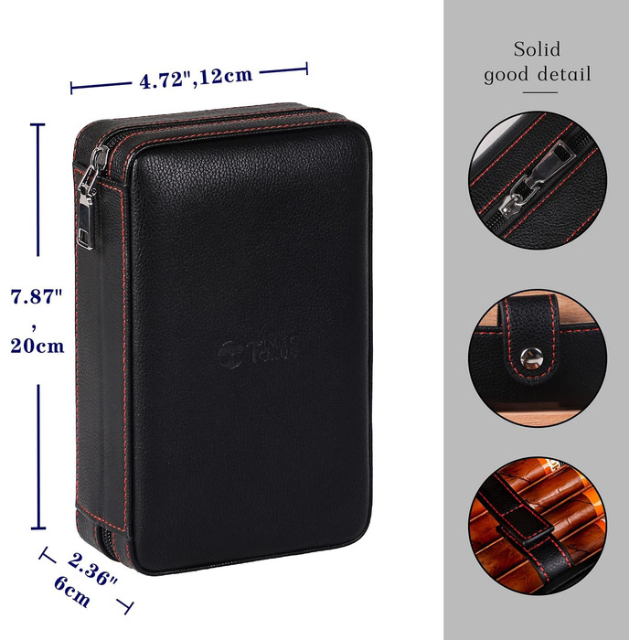 Чоловіче шкіряне цигарряне етоуі Time C Club з аксесуарами: різець для сигар та зволожувач, подарунок для дружків, на день народження, на День батька