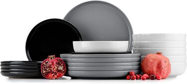 Набір столового посуду 6 персон - VICTO Набір тарілок 18 шт. - столовий сервіз - набори столового посуду - комбінований сервіз 6 персон - сервіз сімейний - столовий посуд