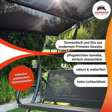 Гойдалка Анґерер Голлівуд Елеганс Джой – для сидіння, відпочинку та сну, з функцією ліжка, легка збірка, Made in Germany, високоякісна тканина, темно-сіра