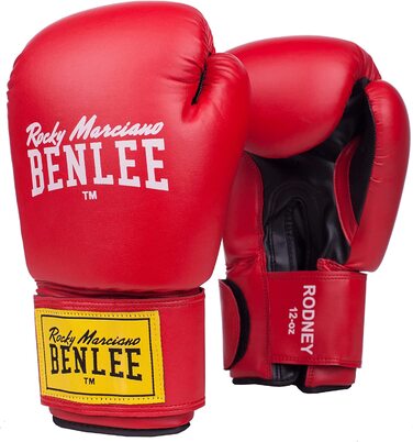 Боксерські рукавички Benlee зі штучної шкіри Rodney (червоні, 16 унцій, одномісні)