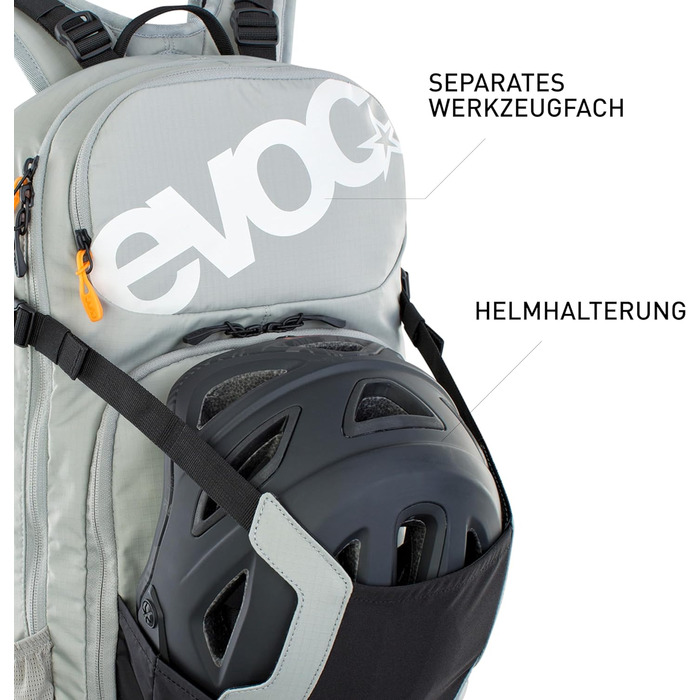 Рюкзак EVOC FR ENDURO 16 Protector Ruckack для велотуризму та трейлу (16 л, протектор для спини LITEHIELD, сертифікований TV/G, відсік для гідратації bi 3L) (M-L, кам'яно-сірий)