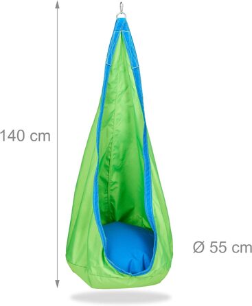 Міцна тканина, для приміщень і на вулиці, 140x55 см, до 70 кг, підвісна сумка з вушком-гачком, оранжево-червона (зелена/синя)