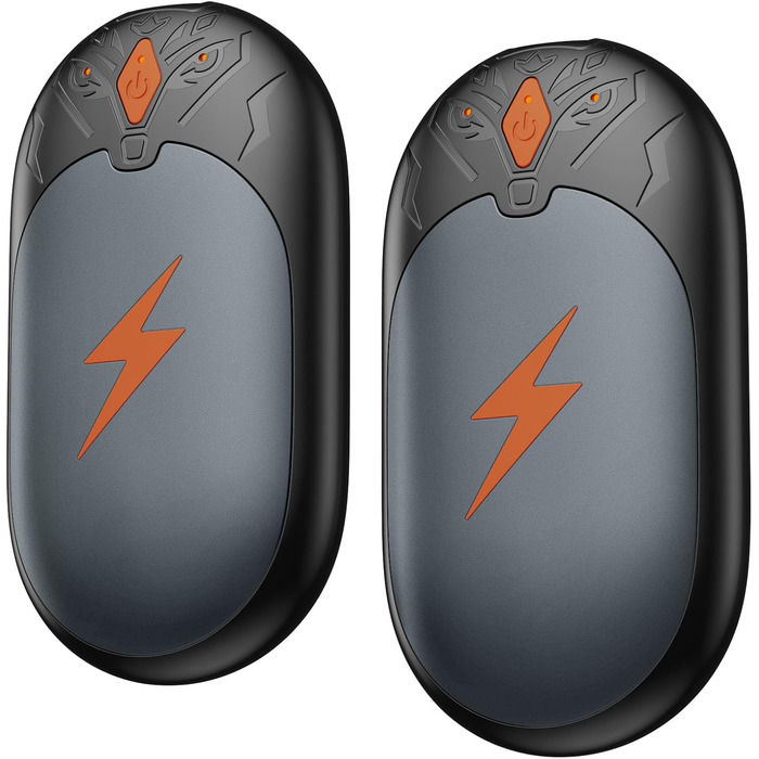 Електричні грілки для рук 2 шт., ультралегкі, перезаряджувані, портативні, 3 режими нагріву, до 24 годин, багаторазові USB грілки для рук для активного відпочинку взимку сірого кольору