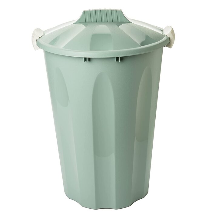Відро для сміття 2friends з кришкою, контейнер з кришкою об'ємом 40 л, набір з 3 предметів, відро для сміття з кришкою, годівниця, відро для сміття з кришкою і ручками для перенесення, колір пастельно-сірий, пастельно-пісочний, пастельно-зелений, вироблен