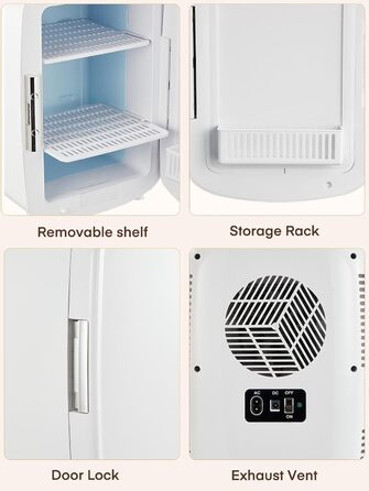 Міні холодильник FOHERE 10 л (12 банок), білий: для косметики, напоїв, авто, офісу