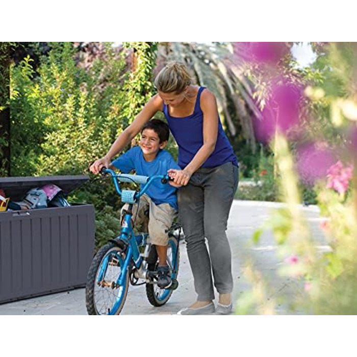 Скриня для зберігання Keter Marvel Plus 270л, сіра, водонепроникна, з сидінням, для саду, тераси, балкону