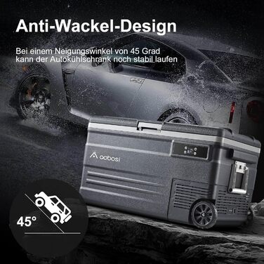 Холодильник автомобільний компресорний AAOBOSI 74L з Wi-Fi, -20°C, 12/24/240V, для авто, кемпінгу, човна, RV, чорний