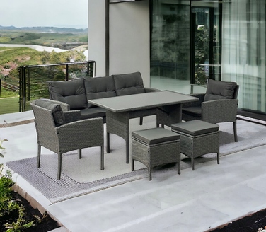Комплект садових меблів із техноротанга MTG Trade Group, сірий, 7 предметів