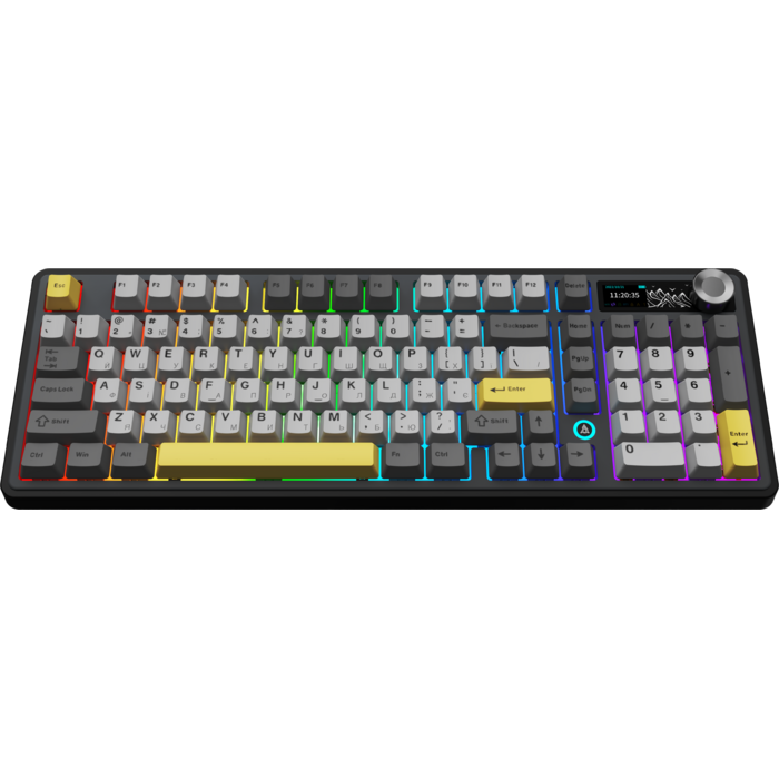 Бездротова механічна клавіатура Ajazz AK980 V2 Gift Switch V2 Black Grey Yellow (AK980-V2-G-BGY)