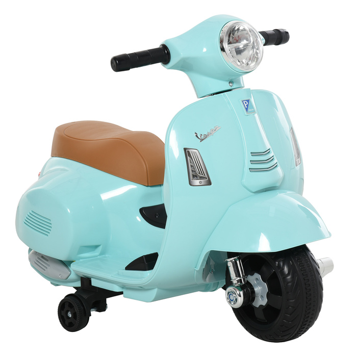 Дитячий самокат HOMCOM VESPA, дитячий мотоцикл, 1,5-3 роки, металевий, бірюзовий