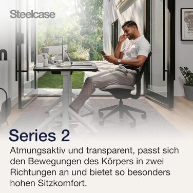 Ергономічне офісне крісло Steelcase Series 2 з LiveBack, 4D підлокітниками, підголівником (Modern)