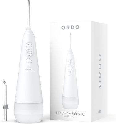 Іригатор Ordo Munddusche: бездротовий, 3 режими, для подорожей, перезаряджається, водонепроникний IPX7, рекомендовано стоматологами (срібло)