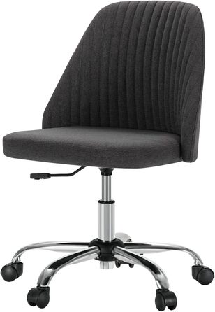 Офісний стілець Refined Living без підлокітників, комп'ютерний стілець на роликах, ергономічний, до 113 кг, темно-сірий