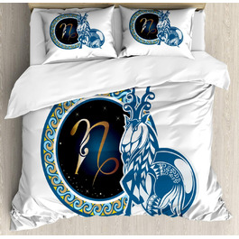 Козеріг Підковдра Двоспальне ліжко, абстрактний знак, м'яка форма Високоякісна підковдра з 3 предметів з 2 наволочками, 220 x 220 см - 75 x 50 см, багатобарвний
